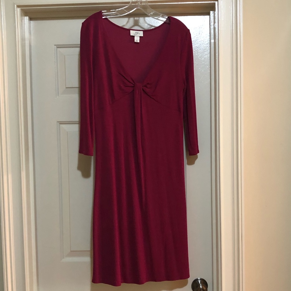 Loft V-Neck Knit Dress